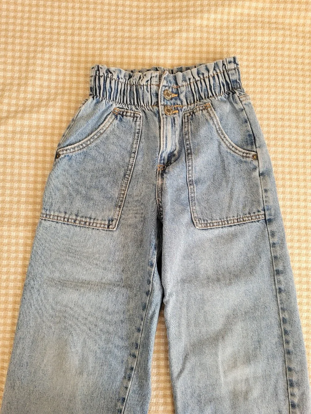 ZARA High-Waist Light Wash Wide Leg Jeans